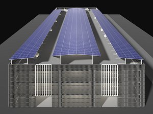 Solar parking garage building 25-20 3D model