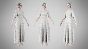 Dress 10 Pastel Confetti Abstract 3D model