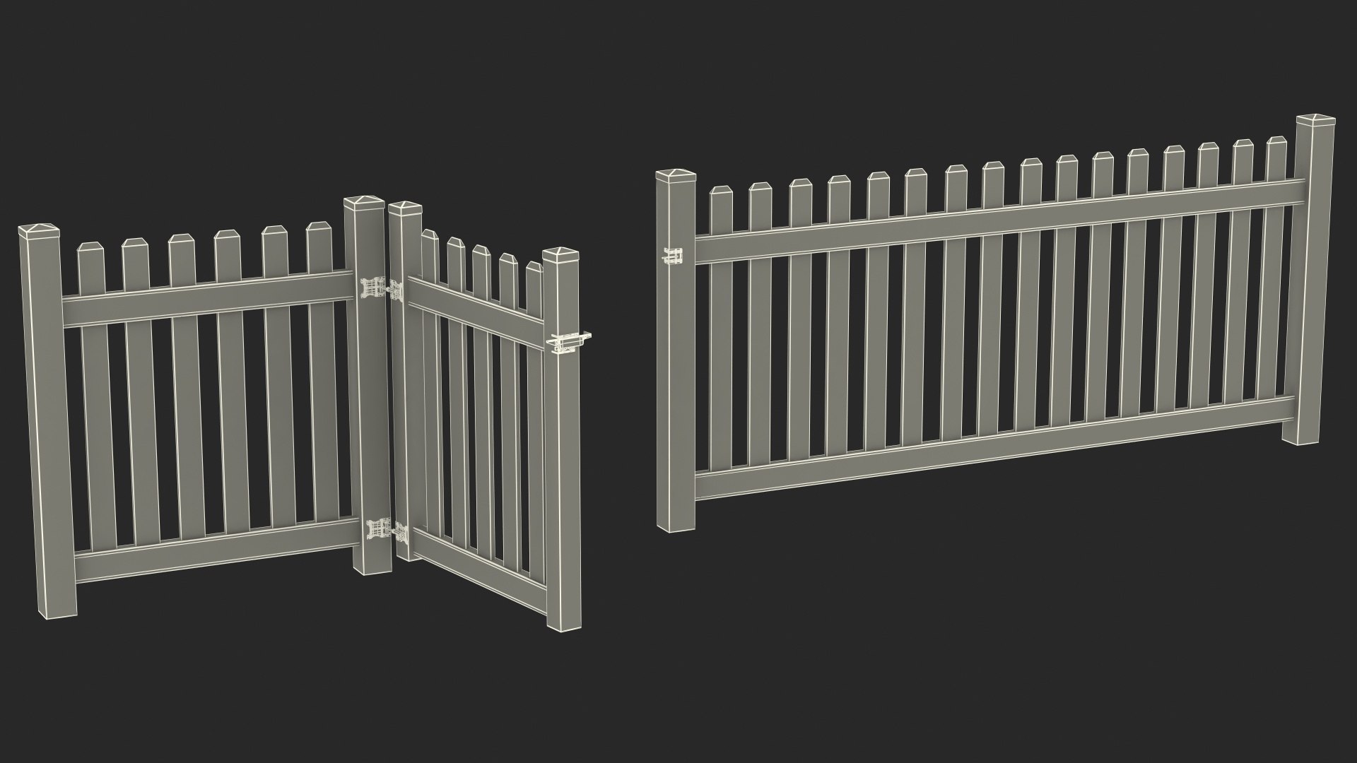 3D fence sections https://p.turbosquid.com/ts-thumb/F8/YyIyMB/tpphyZ75/fencesectionscollection3dsmodel032/jpg/1595363610/1920x1080/fit_q87/29548908251e12ce95678840656ed2295e5a9b73/fencesectionscollection3dsmodel032.jpg