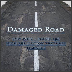 3d damaged asphalt road