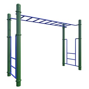 3D children playground monkey bars