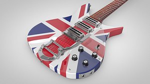 3d model of uk vintage guitar