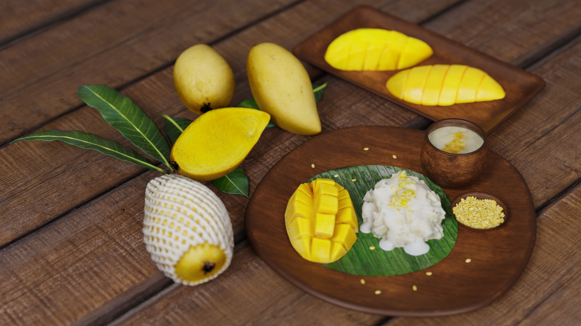 Sweet Sticky Rice With Honey Mango Thai Mango 3D Model - TurboSquid 2377548