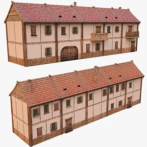 Medieval house with balcony 3D model