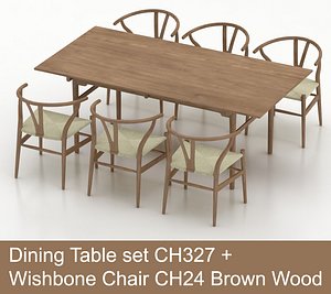 max hardwood dining table wishbone chair