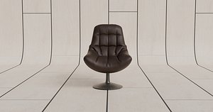 High-Detail Brown Leather Arm Chair - Premium 3D Model for Realistic Interiors model