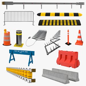 3D road barriers 10