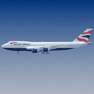 b 747 british 3d max