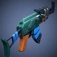 Stylized AK-47 Low Poly