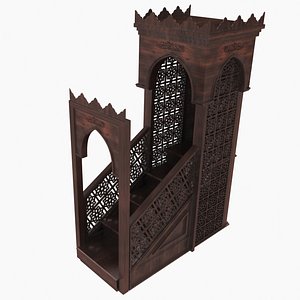 mosque wooden stairs sermon 3D model