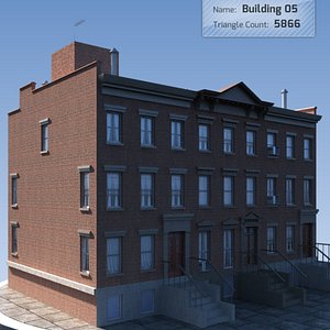 Low Poly New York Residential Building 5