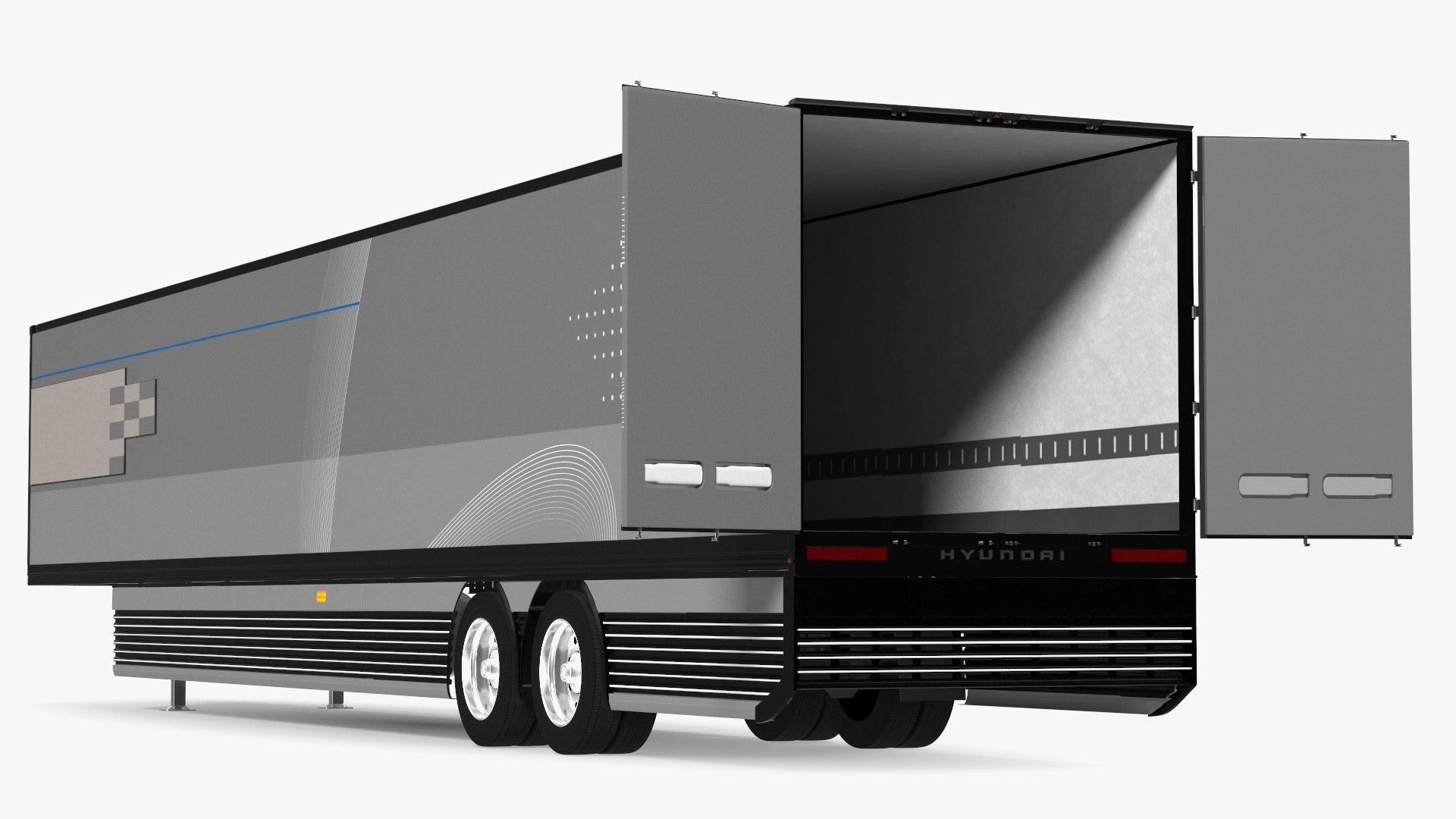 Futuristic Trailer Concept Rigged for Maya 3D model preview