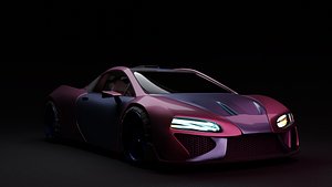 high detailed high poly supercar model rigged