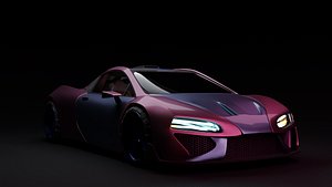 high detailed high poly supercar model rigged
