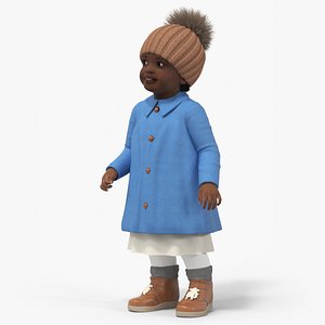 Black Toddler Girl Light Skin Autumn Style Standing