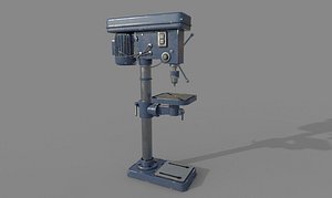 3D VERTICAL DRILL MACHINE TOOL Low-poly 3D model model