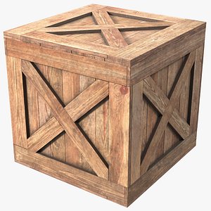 Old Wooden Shipping Crate 3D model