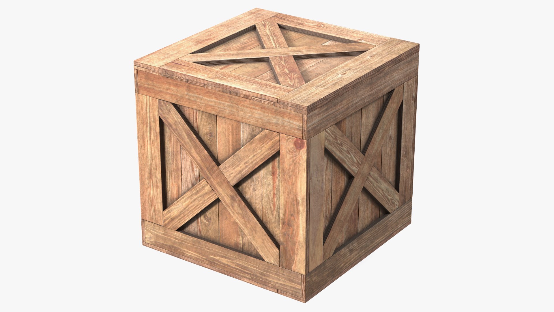 Old Wooden Shipping Crate 3D model preview