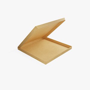 14-inch Kraft Paper Open Pizza Box 3D model