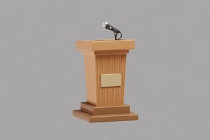 3D Podium with Mic model