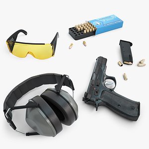 CZ 85  With Ear Protection And Glasses