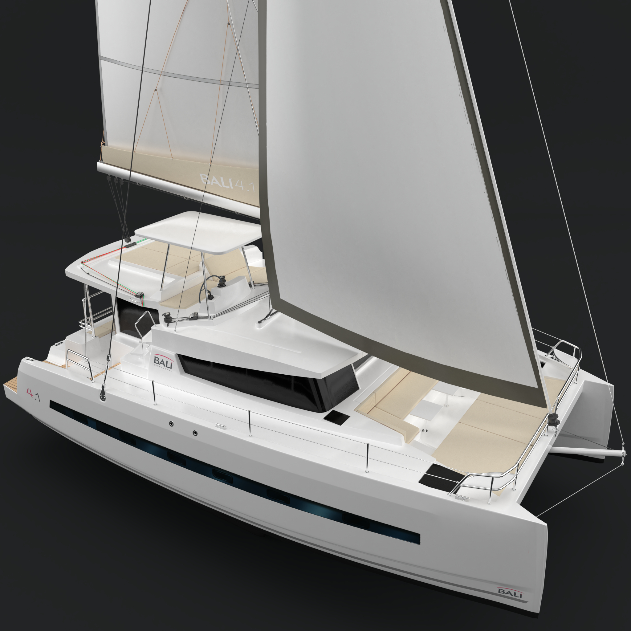 catamarano bali 4.1 interni