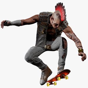 3D PUNK UNDEAD SKATEBOARDER 1 model