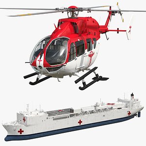 Hospital Ship with Medical Helicopter