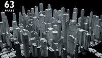 71 Sci-Fi Skycrapers and Buildings Kitbash - Cyberpunk Futuristic City