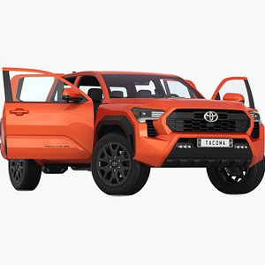 Toyota Tacoma TRD Off Road 2025 Opening doors and trunk 3D