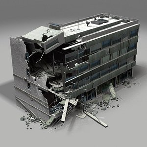 destroyed building 3d model