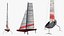 AC75 Hydrofoil Racing Yacht Red White