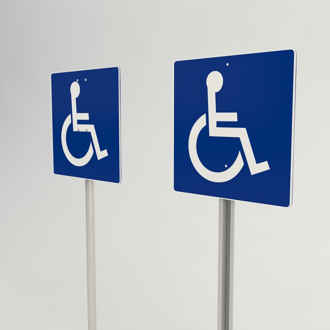 Handicapped Accessible Signs 3d Model