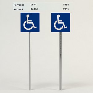 handicapped accessible signs 3d model