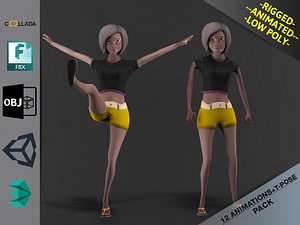 female toon motion pack 3D model