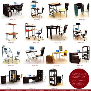 3d computer table set 15