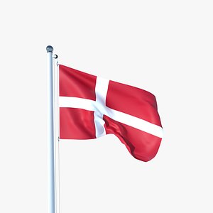 Animated Flag of Denmark 3D
