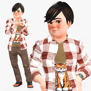 Cartoon Rigged Handsome Boy-Jacksion Character 3D Model 3D