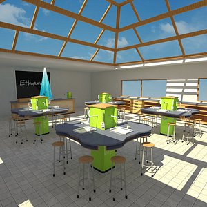 3D highschool classroom