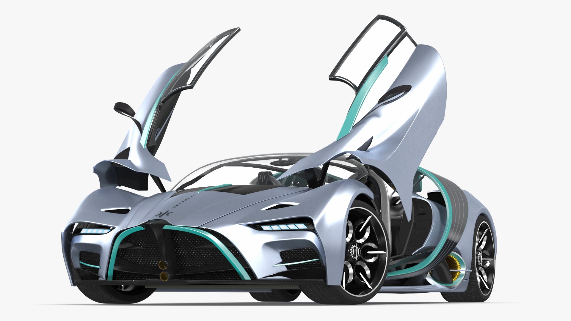 Hypercar Hyperion XP-1 Rigged 3D model preview