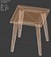 3D Table chair kitchen chest of drawers low-poly