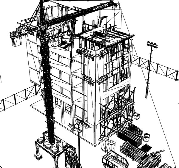 3ds max construction night scene