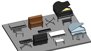 3D Piano Revit Family Revit model