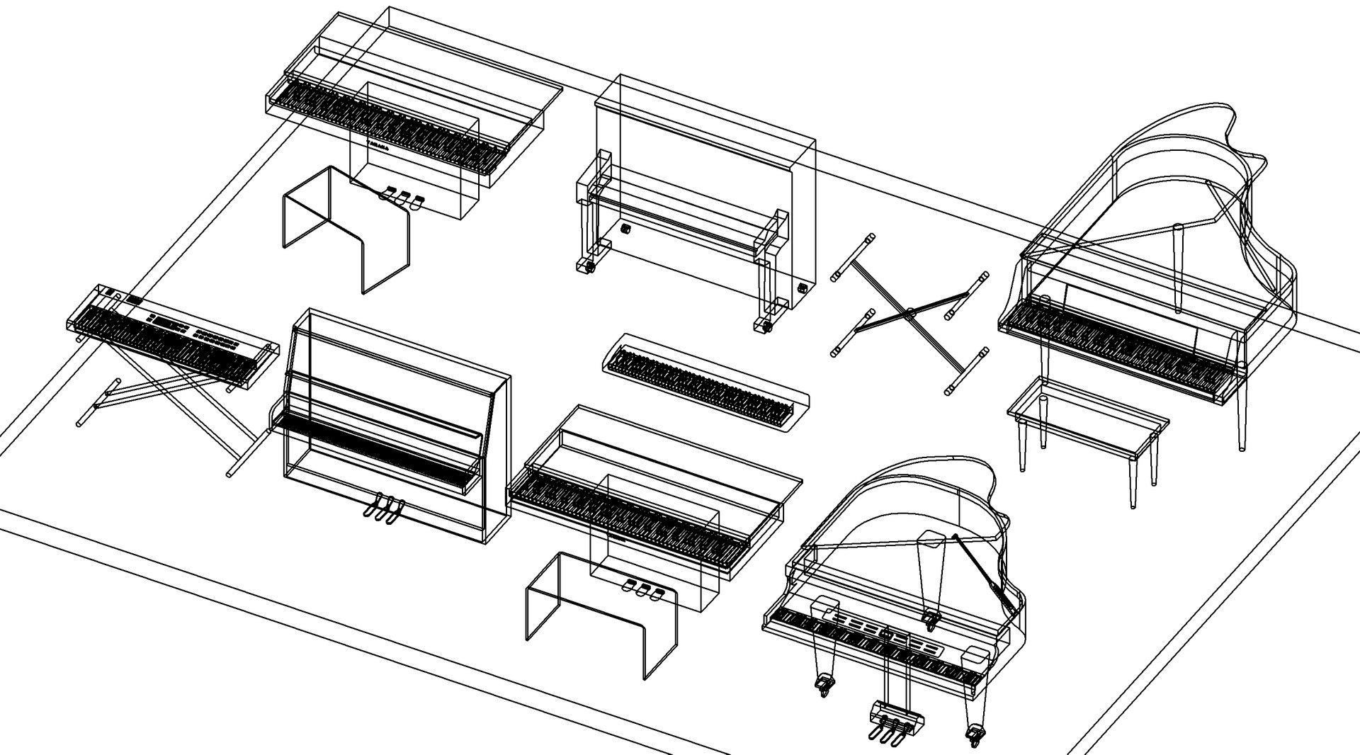 3D Piano Revit Family Revit Model - TurboSquid 2280006