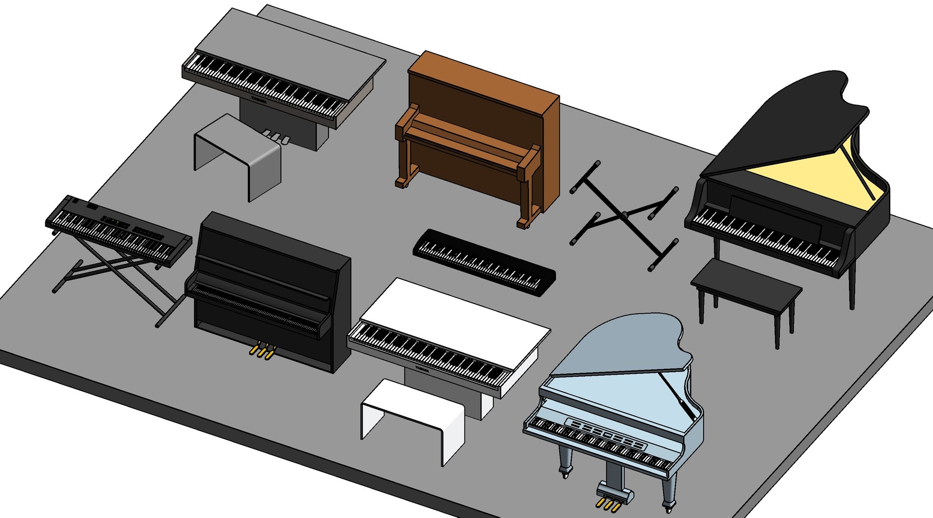 3D Piano Revit Family Revit Model - TurboSquid 2280006