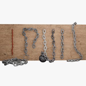 Pack of 7 Realistic Chains 3D