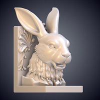 Rabbit Bookend Sculpture 3D Model PM-20