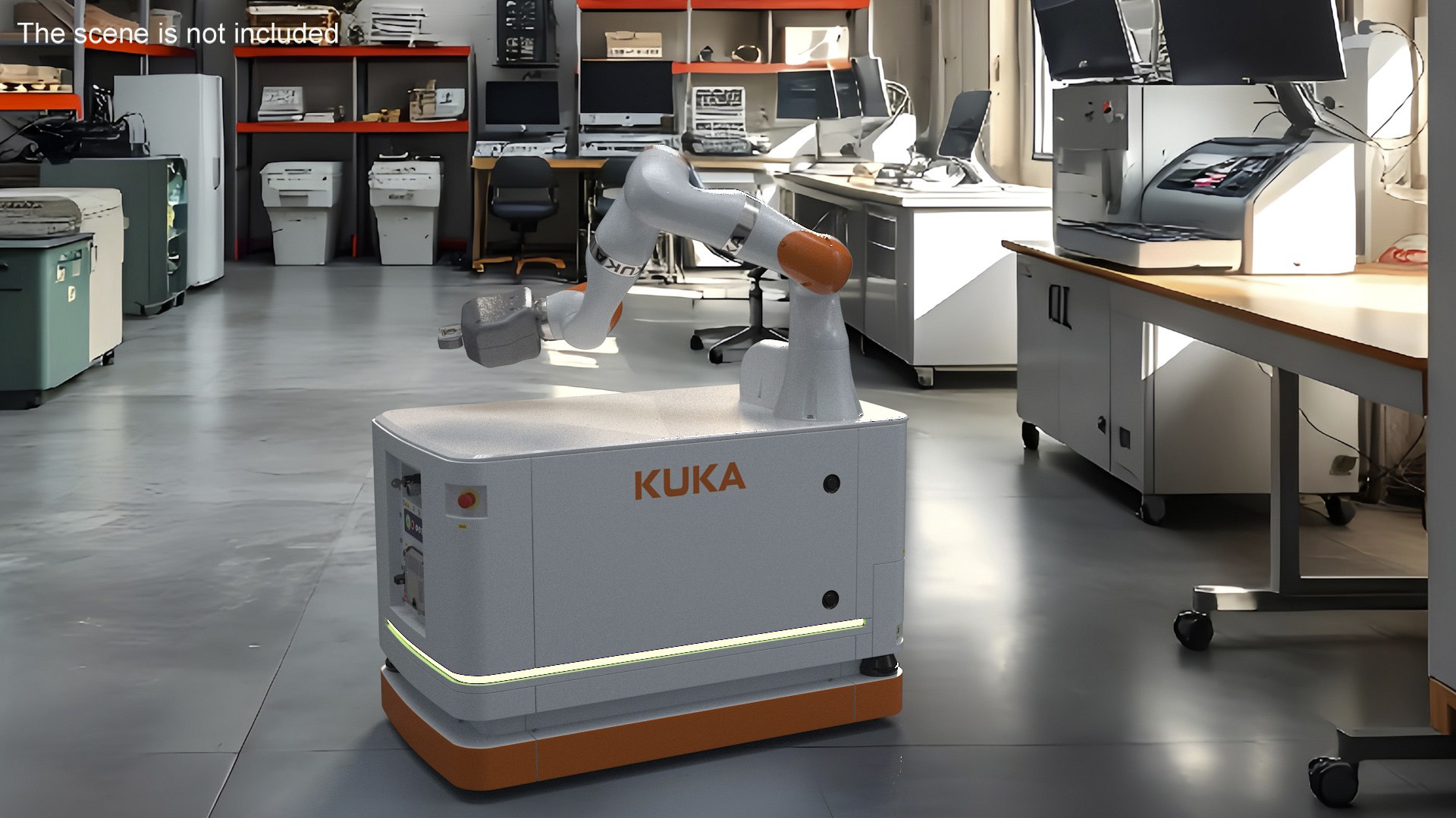 Autonomous Robot KUKA KMR Iiwa With Manipulator Rigged For Maya 3D ...