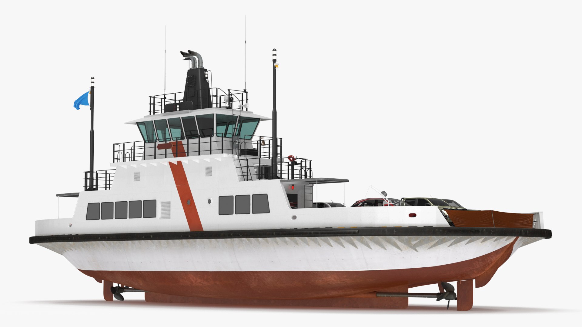 Ferry Ship with Vehicles