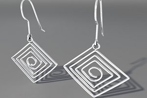 Silver Spiral Earrings